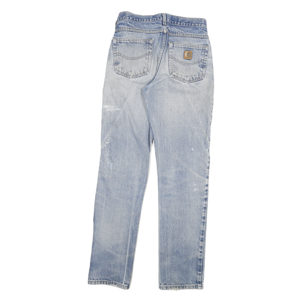 CARHARTT Mens Jeans Blue Regular Straight Denim Medium W28 L32 Zip Cotton Blend