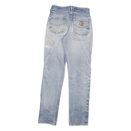 CARHARTT Mens Jeans Blue Regular Straight Denim Medium W28 L32 Zip Cotton Blend