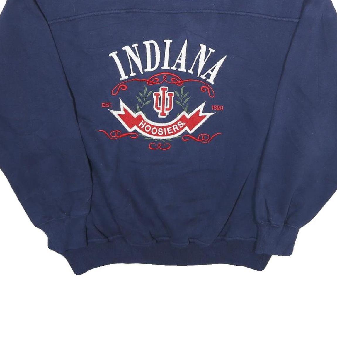 CRABLE SPORTSWEAR Mens Blue Indiana Hoosiers Crew Neck L Cotton Sweatshirt