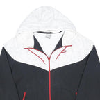 NIKE Mens White & Black Zip Up Hoodie L Red Trim Zipped Pockets Sporty