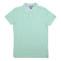 TOMMY HILFIGER Mens Green Short Sleeve Plain Polo Shirt M Cotton Blend