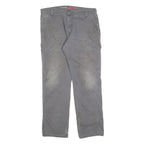 DICKIES Mens Relaxed Grey Cotton Blend Jeans W34 L32 Workwear Zip Closure