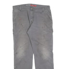 DICKIES Mens Relaxed Grey Cotton Blend Jeans W34 L32 Workwear Zip Closure