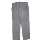 DICKIES Mens Relaxed Grey Cotton Blend Jeans W34 L32 Workwear Zip Closure