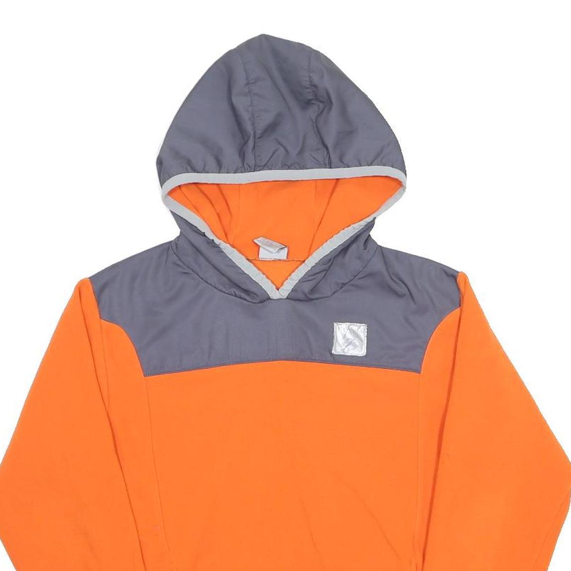 NIKE Boys Orange & Grey Hoodie L Polyester Casual Sports Jacket