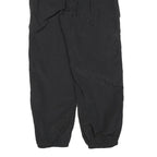 Womens Black Joggers M W28 L30 Relaxed Tapered Polyester Blend with Elastic