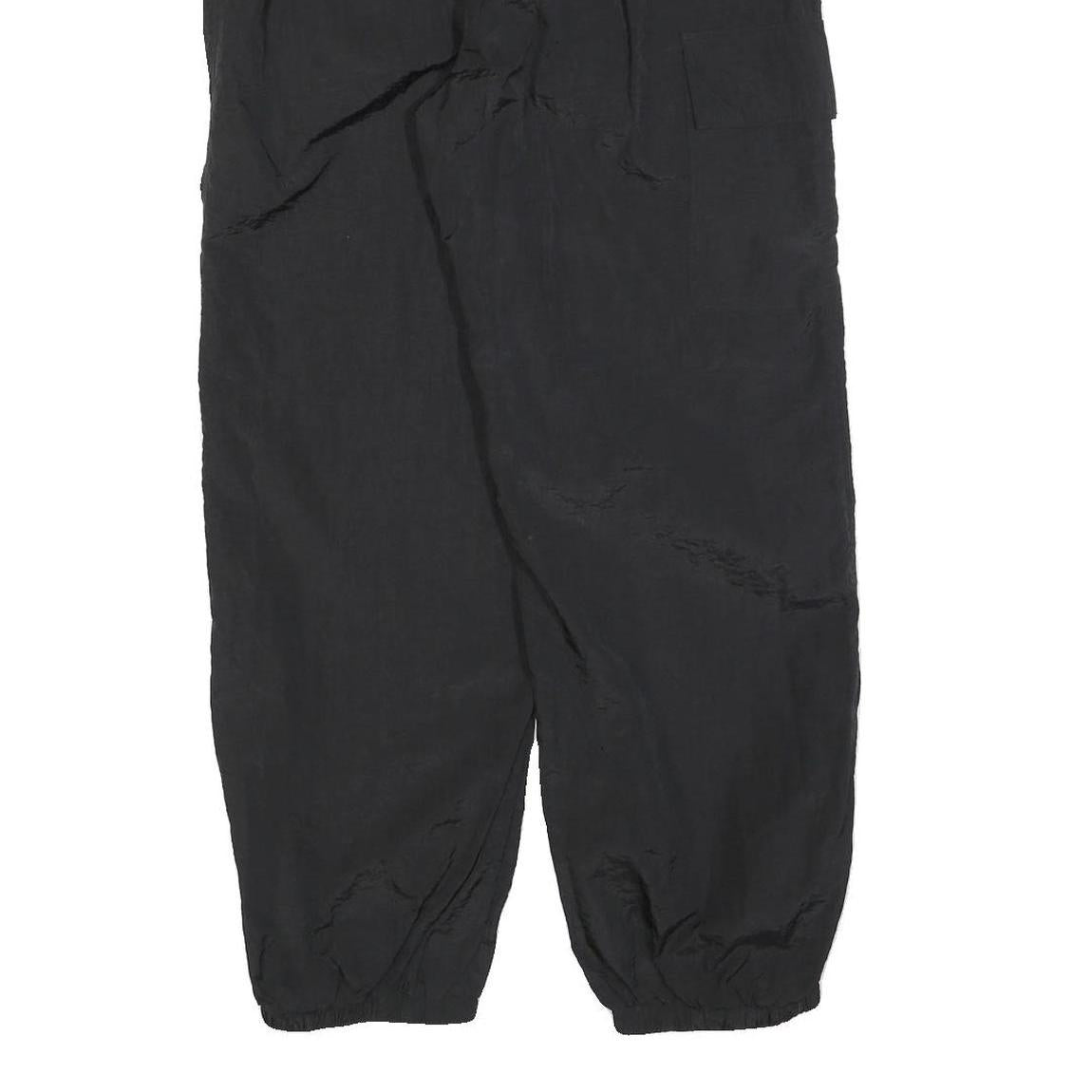 Womens Black Joggers M W28 L30 Relaxed Tapered Polyester Blend with Elastic