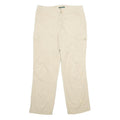 LAUREN RALPH LAUREN Womens Cotton Blend Beige Regular Fit Straight Leg Trousers