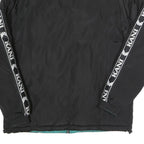 KARL KANI Mens Black & Teal Track Jacket L Polyester Blend Woven Zip Stand-Up