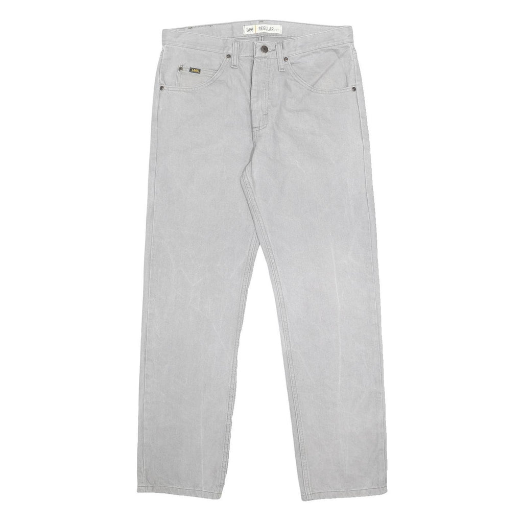 LEE Mens Regular Fit Blue Jeans Cotton W32 L30 Classic Zip Closure