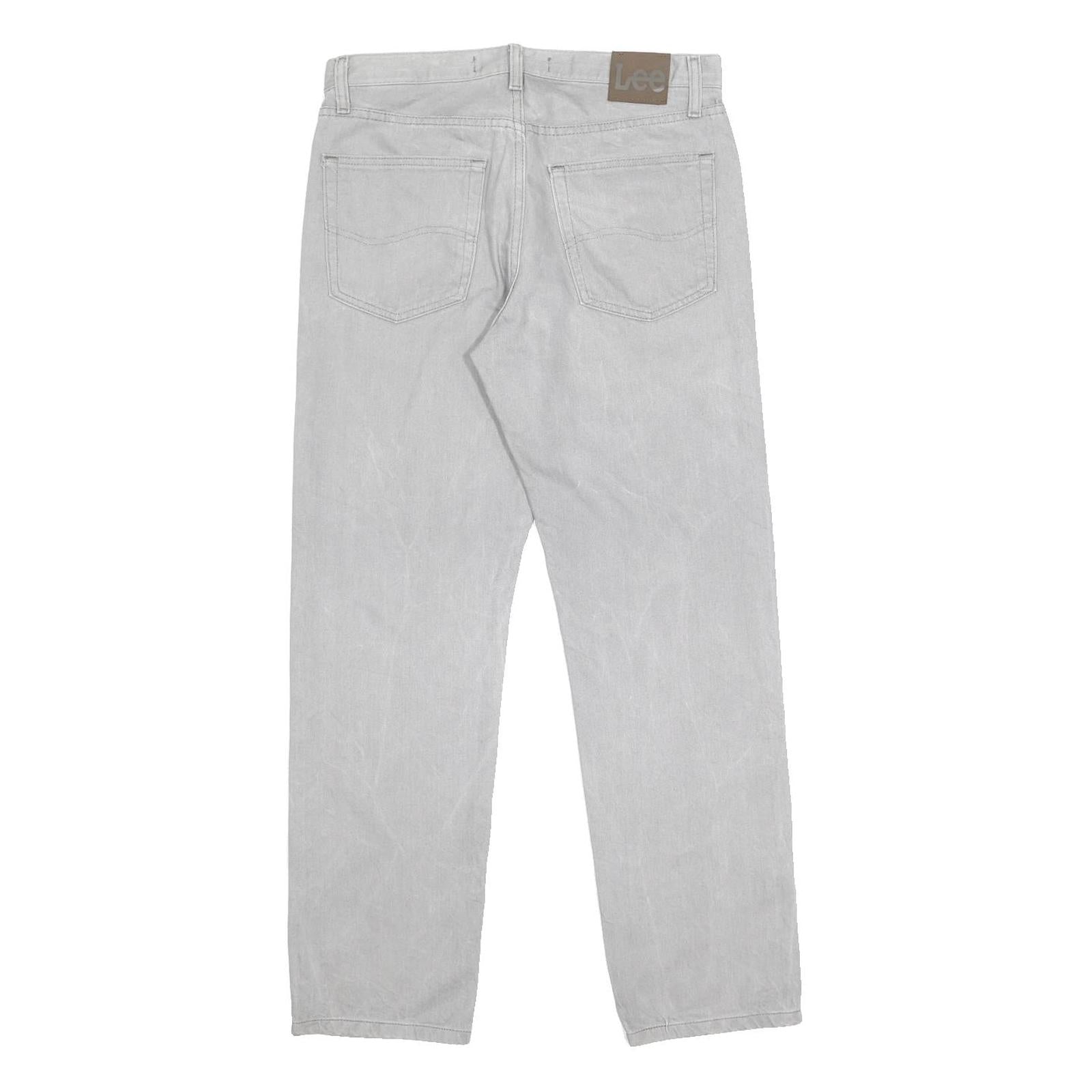 LEE Mens Regular Fit Blue Jeans Cotton W32 L30 Classic Zip Closure