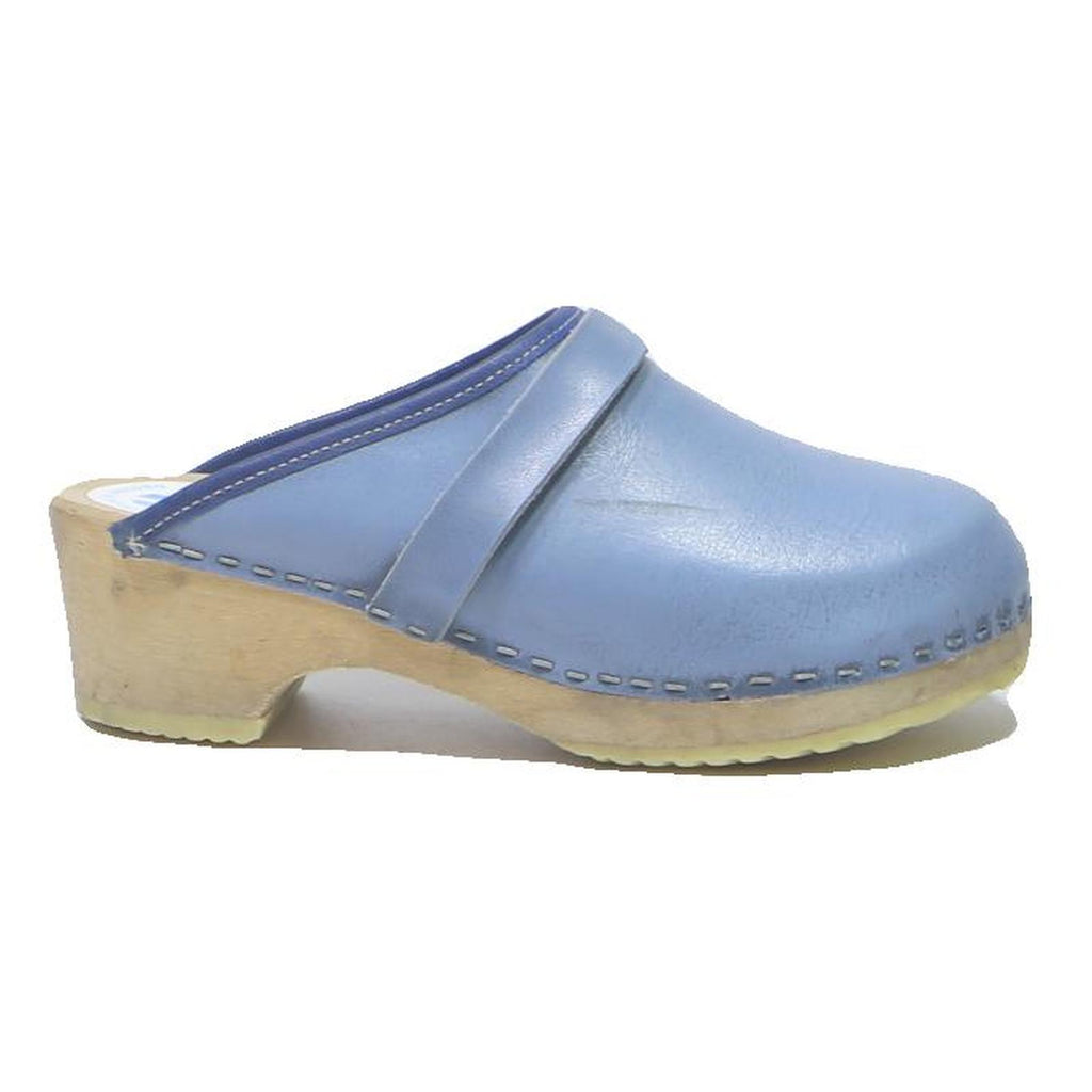 SVENSK FOTRIKTIG TRATOFFEL Womens Mule Clogs Blue Leather UK 2 Classic