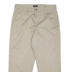 DOCKERS Mens Cotton Blend Beige Regular Straight Trousers W34 L26 Classic Casual