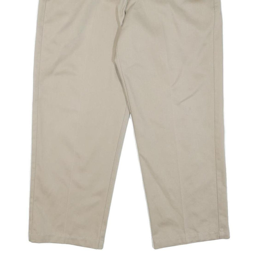 DOCKERS Mens Cotton Blend Beige Regular Straight Trousers W34 L26 Classic Casual
