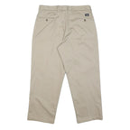 DOCKERS Mens Cotton Blend Beige Regular Straight Trousers W34 L26 Classic Casual