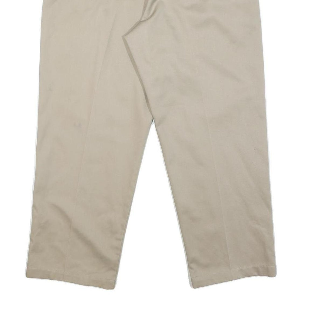DOCKERS Mens Cotton Blend Beige Regular Straight Trousers W34 L26 Classic Casual