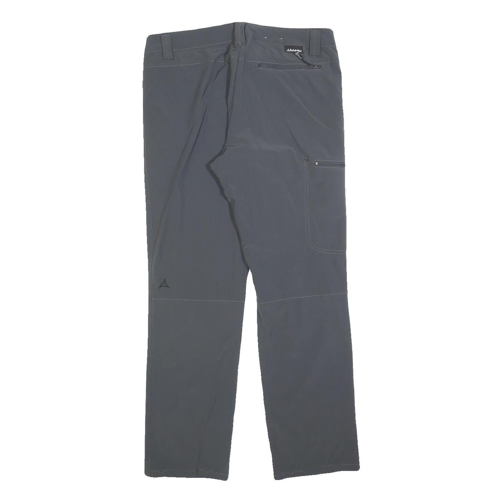 SCHOFFEL Womens Polyester Blend Grey Regular Fit Straight Leg Trousers W30 L28