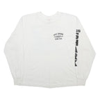 HEF-T Mens White USS Shark XL Long Sleeve Crew Neck Graphic Print Cotton Blend