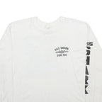 HEF-T Mens White USS Shark XL Long Sleeve Crew Neck Graphic Print Cotton Blend