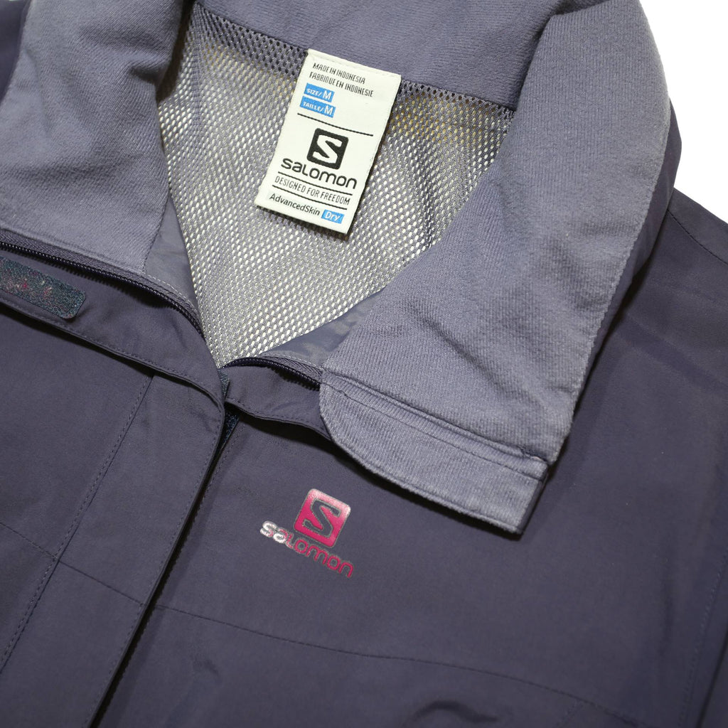 SALOMON Womens Purple Outdoor Jacket M Synthetic Woven Plain Zip Pockets