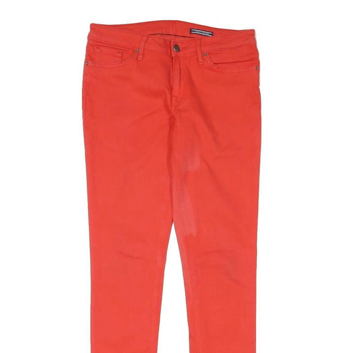 TOMMY HILFIGER Womens Red Regular Fit Skinny Denim Jeans Cotton Blend W30 L29