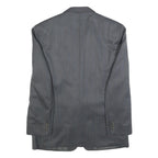 Mens Grey Wool Blend Plain Classic Tailored Jacket L Button Closure