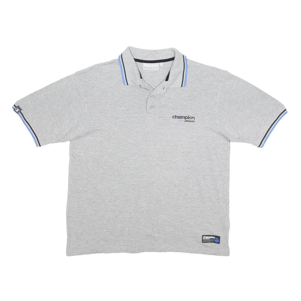 CHAMPION Mens Grey Polo Shirt XL Cotton Blend Athletic Short Sleeve Basic