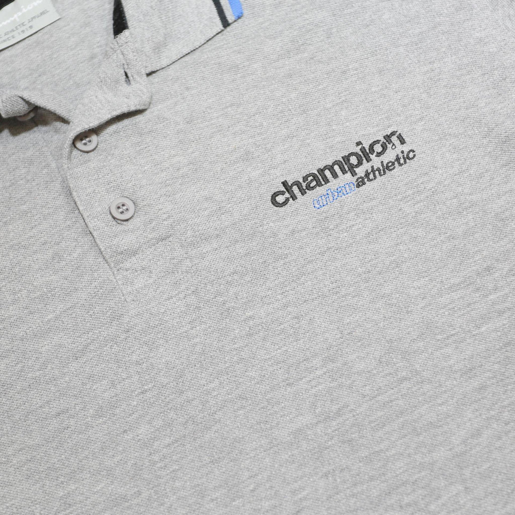 CHAMPION Mens Grey Polo Shirt XL Cotton Blend Athletic Short Sleeve Basic