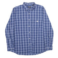 CHAPS Mens Blue & White Check Shirt XL Button-Down Collar Casual Cotton