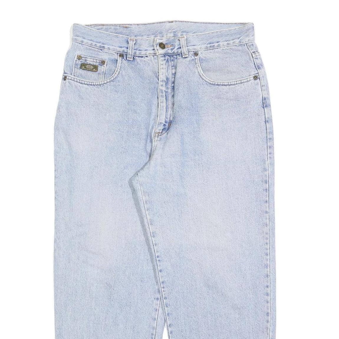 WAMPUM Womens Jeans Blue Regular Straight Denim Light W32 L27 Classic Fit