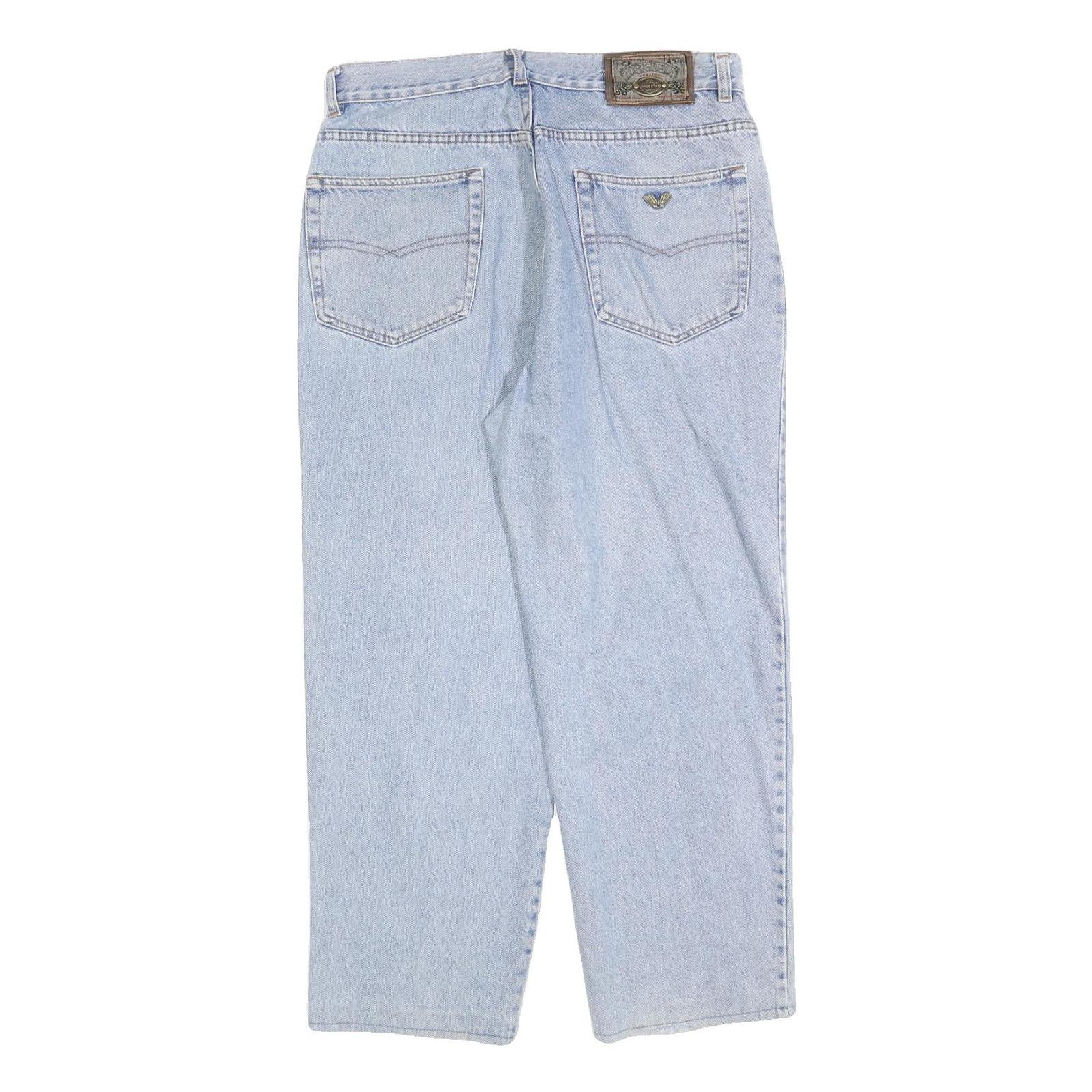 WAMPUM Womens Jeans Blue Regular Straight Denim Light W32 L27 Classic Fit