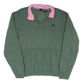 ADIDAS Womens Green & Pink Sweatshirt XL Quarter Zip Athletic Casual Pullover