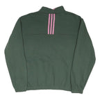 ADIDAS Womens Green & Pink Sweatshirt XL Quarter Zip Athletic Casual Pullover