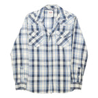 LEVI'S Mens Blue & Grey Check Shirt S Cotton Casual Western Button Shirt