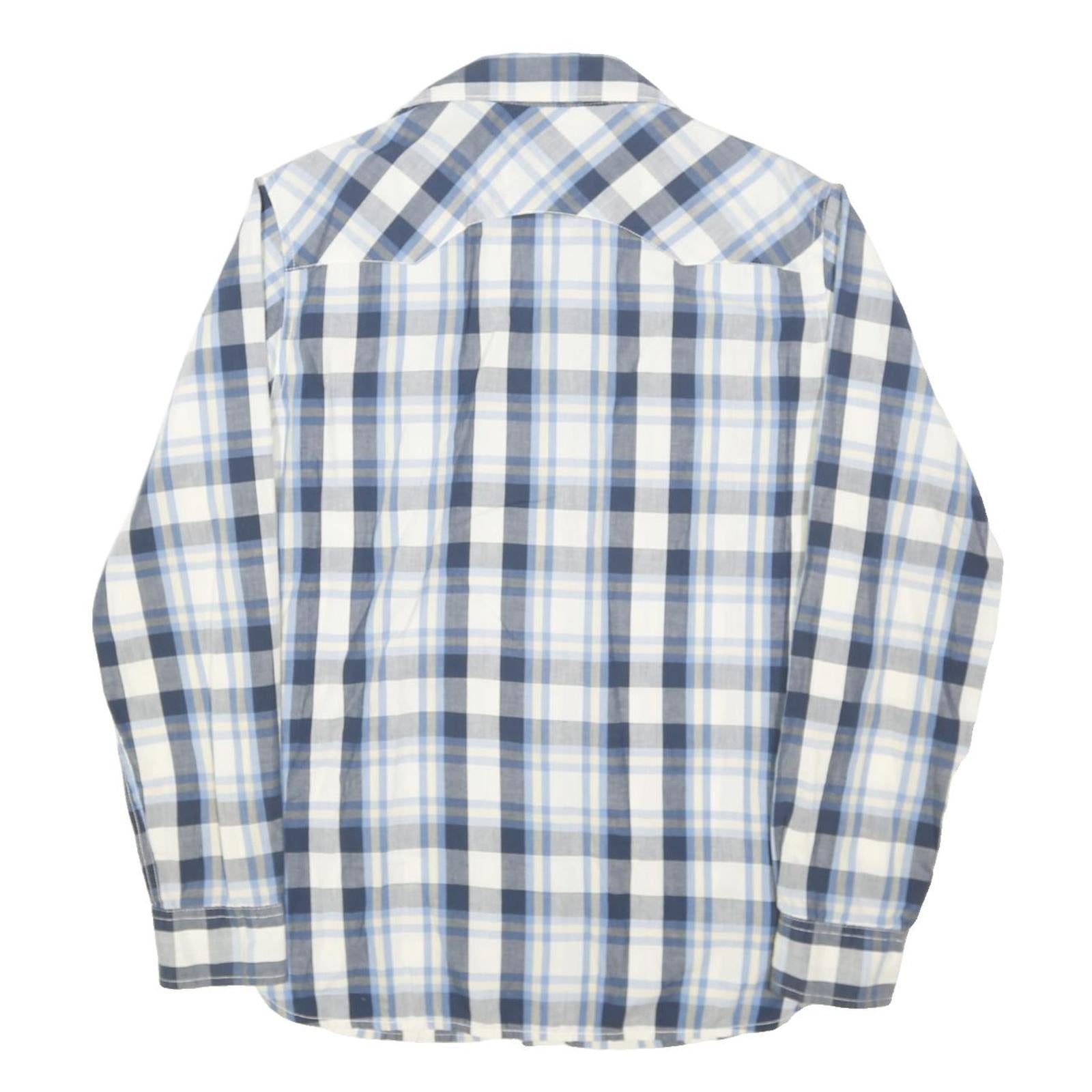 LEVI'S Mens Blue & Grey Check Shirt S Cotton Casual Western Button Shirt