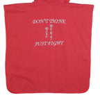 BUDO Womens Red Hoodie L Japanese Symbol Cotton Blend Hooded Top