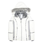 HELLY HANSEN Womens White & Grey Ski Jacket M Polyester Zip Hooded Casual Winter