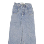 JINZHIGE Womens Jeans Blue Loose Straight Denim Medium W24 L29 Wide Leg Casual