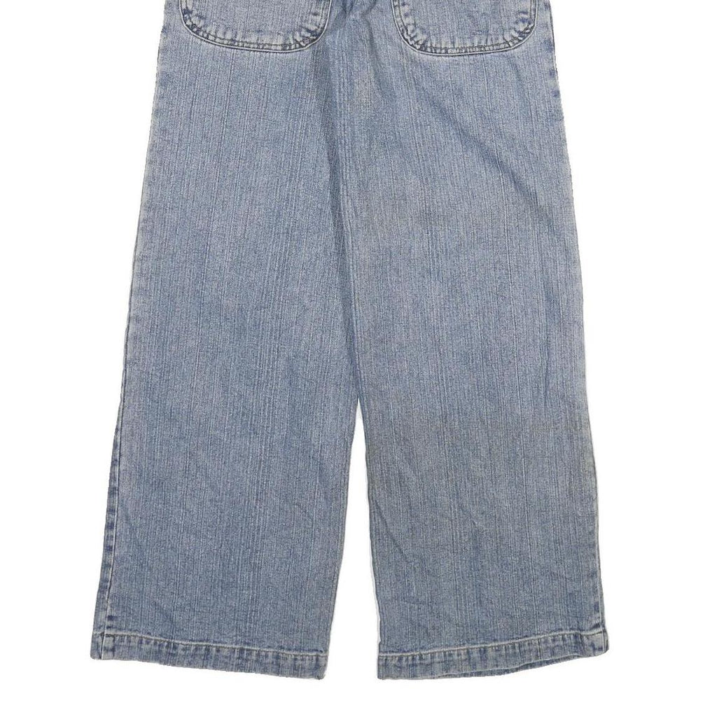 JINZHIGE Womens Jeans Blue Loose Straight Denim Medium W24 L29 Wide Leg Casual