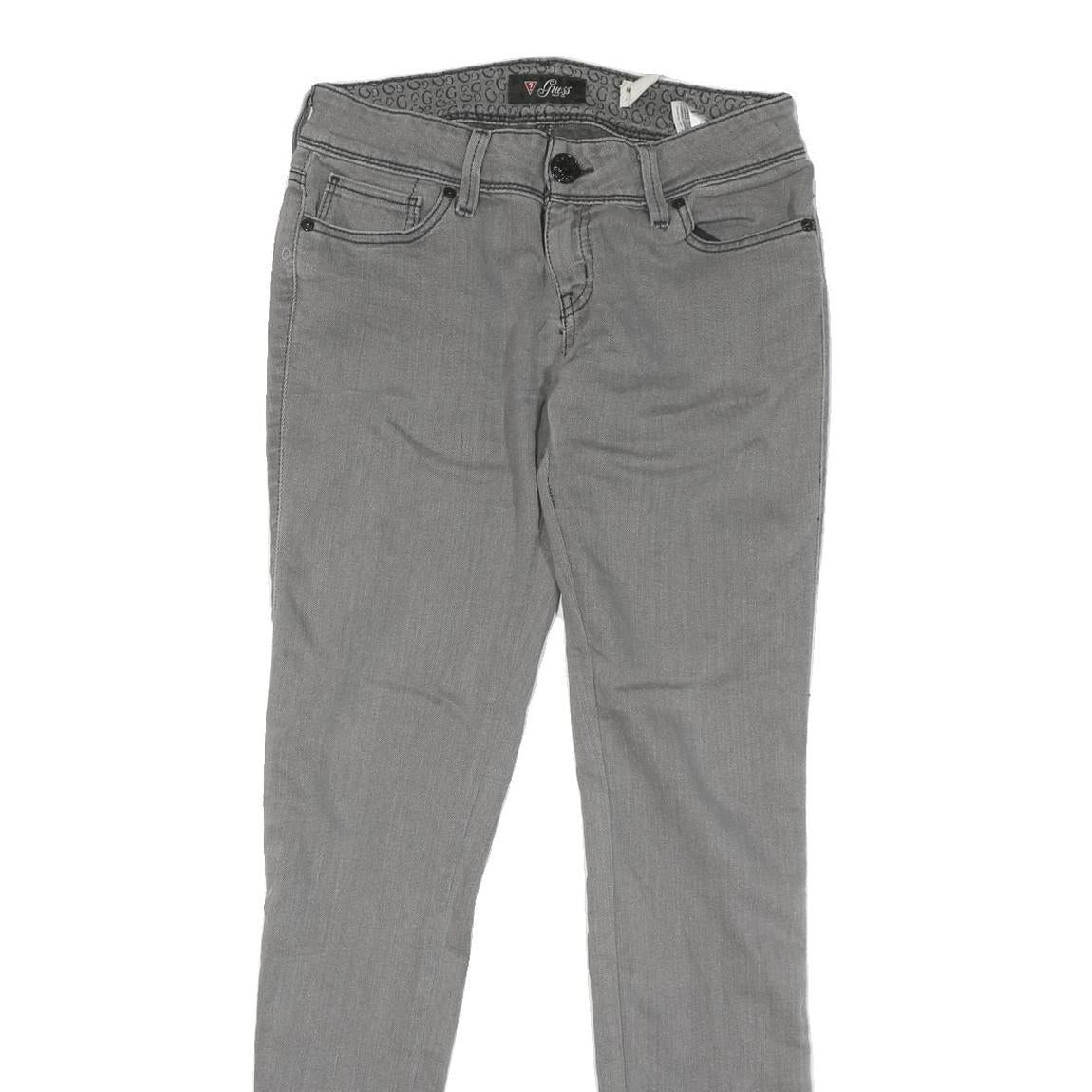 GUESS Womens Grey Regular Fit Skinny Denim Jeans Cotton Blend W32 L33 Stylish
