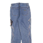 OPPIE Womens Regular Fit Blue Denim Rinse Wash W26 L29 Embroidered Jeans