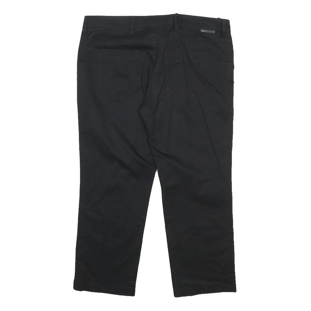 PRADA Womens Black Regular Woven Zip Trousers W32 L21 Classic Fit Straight Leg