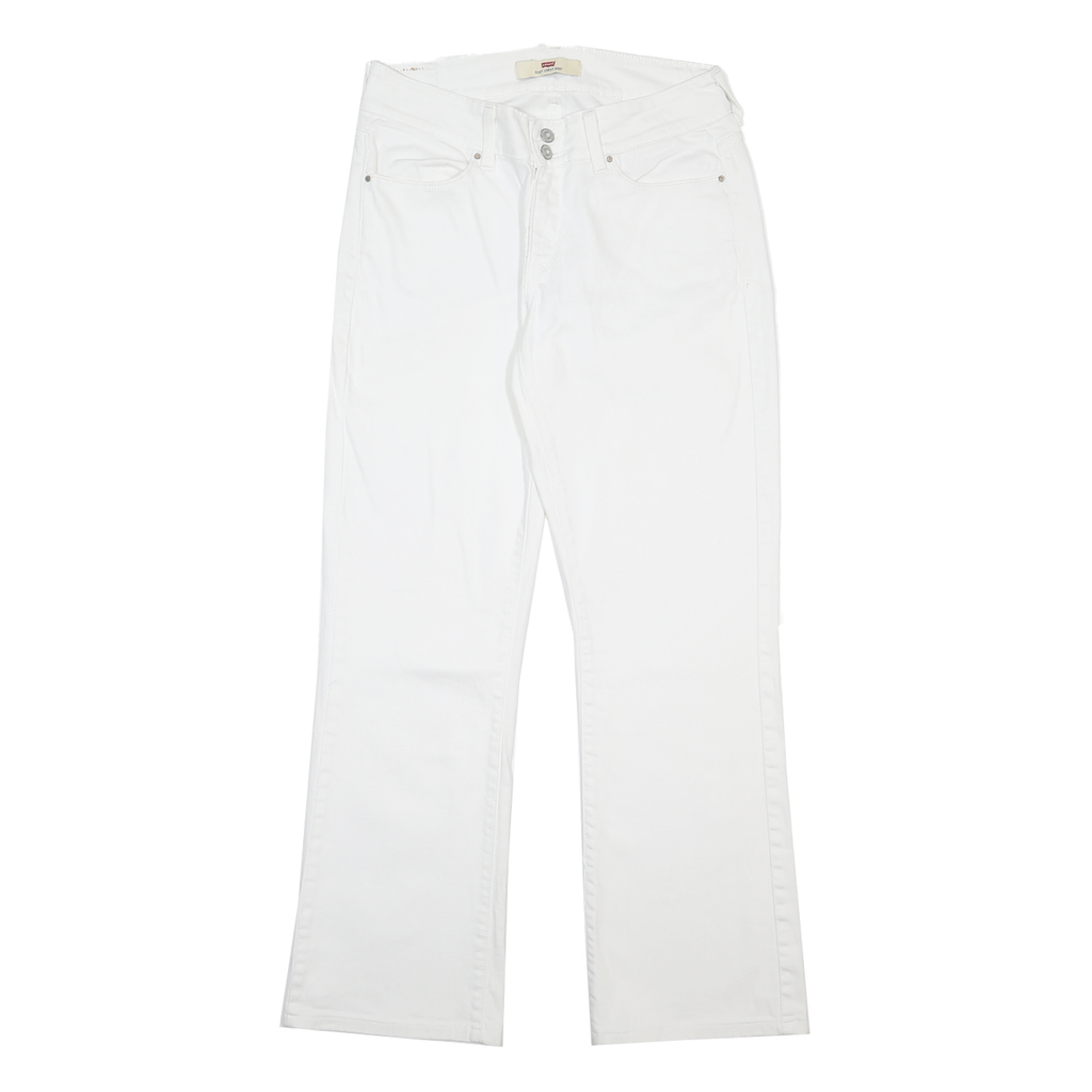 LEVI'S 529 Womens White Regular Bootcut Denim W28 L29 Zip Cotton Blend Jeans