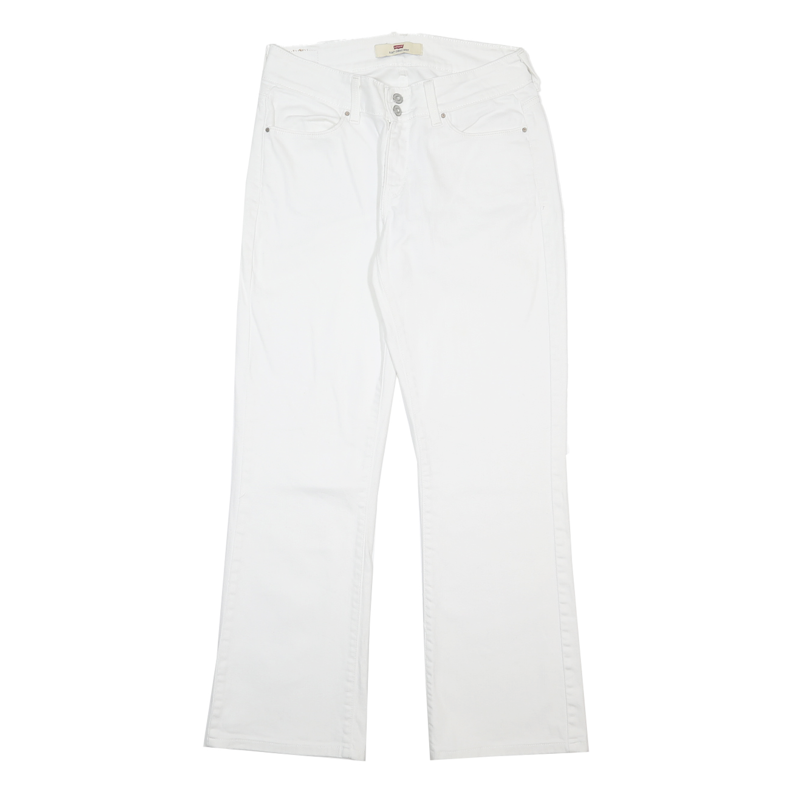 LEVI'S 529 Womens White Regular Bootcut Denim W28 L29 Zip Cotton Blend Jeans