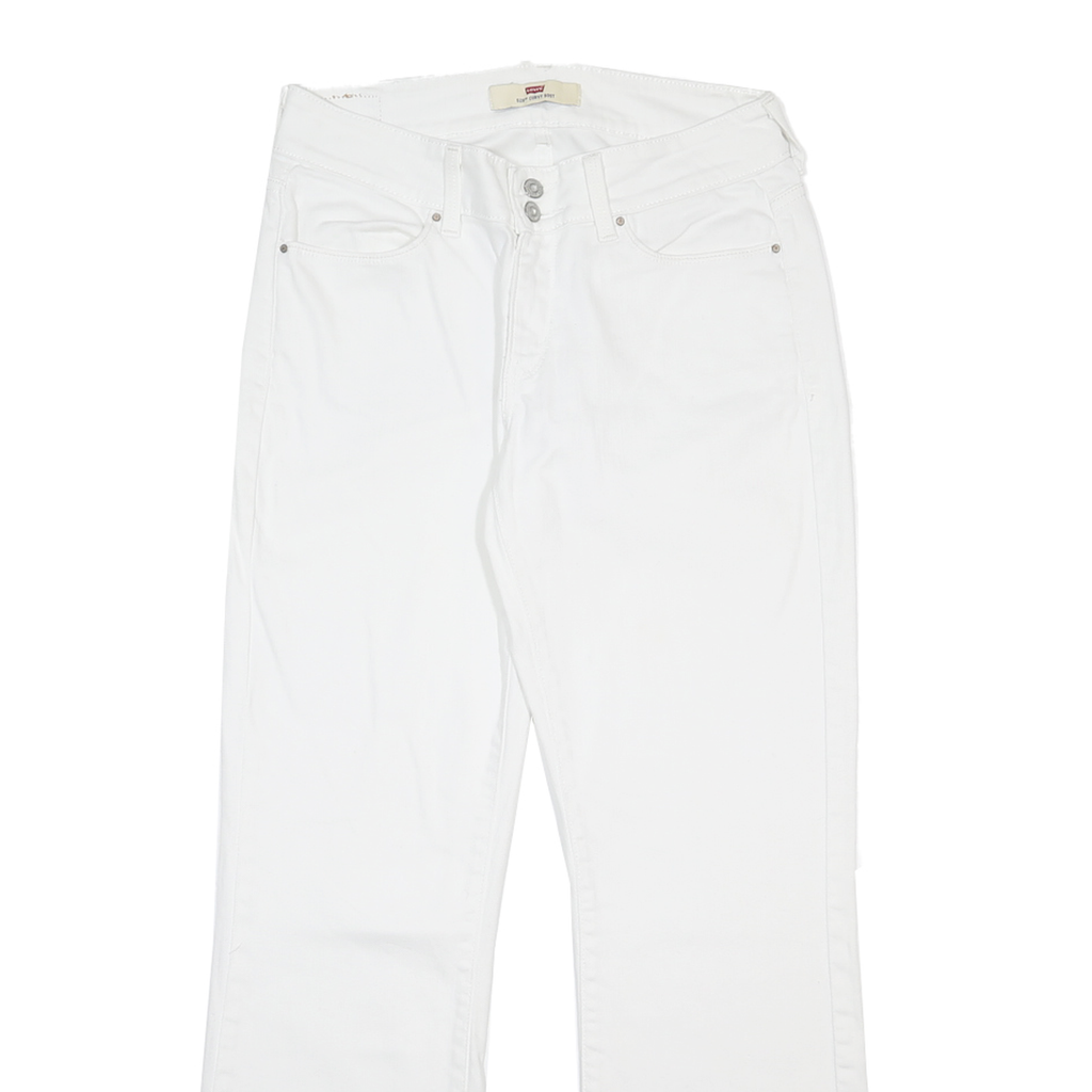 LEVI'S 529 Womens White Regular Bootcut Denim W28 L29 Zip Cotton Blend Jeans