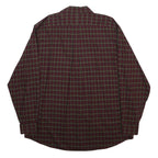 LL BEAN Mens Red & Green Check Shirt XL Classic Cotton Long Sleeve Button Collar