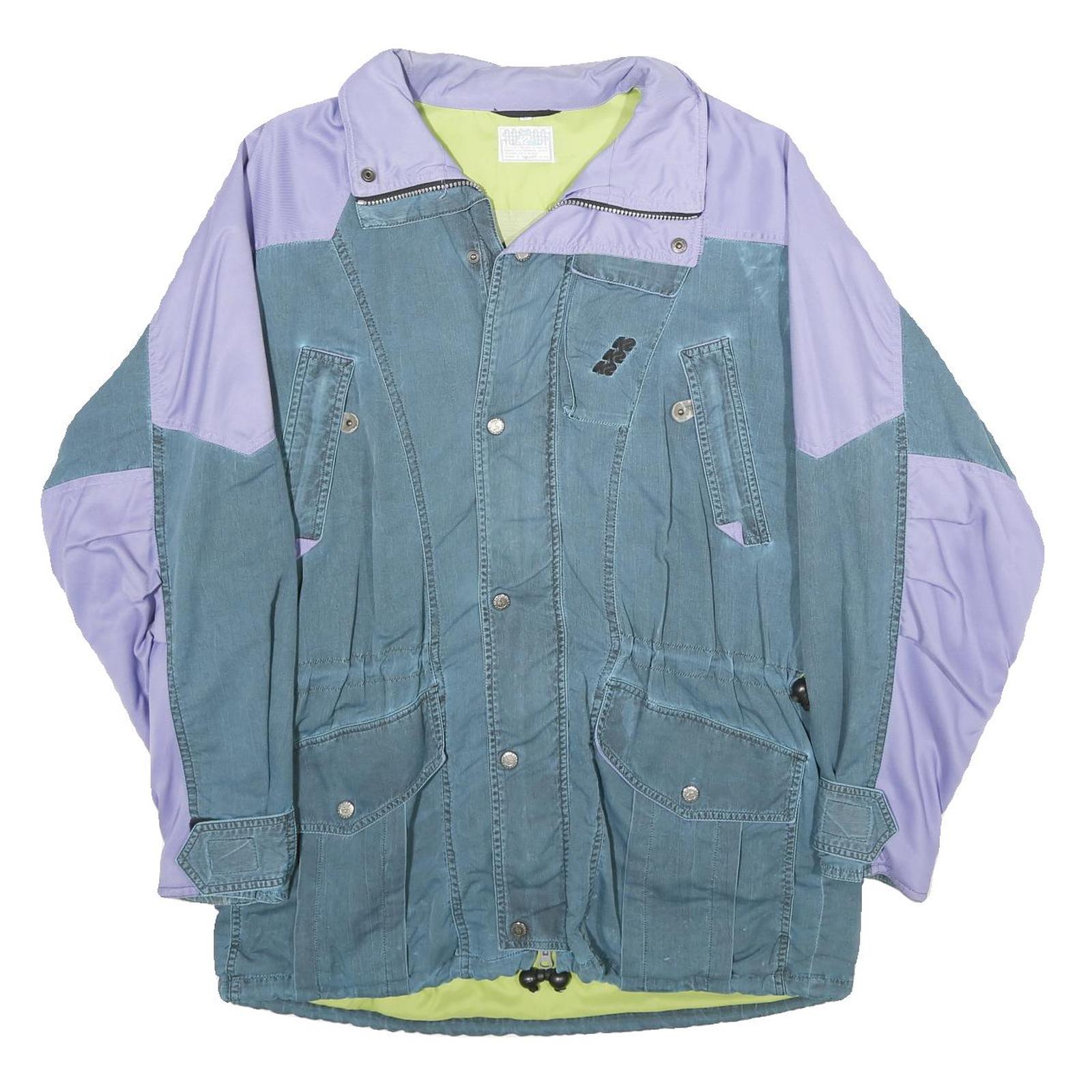 K2 Mens Blue & Purple Technical Zip Jacket S Woven Colourblock Outdoor Vintage