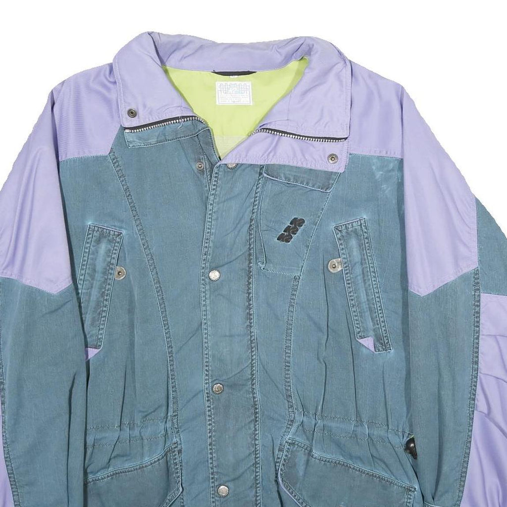 K2 Mens Blue & Purple Technical Zip Jacket S Woven Colourblock Outdoor Vintage