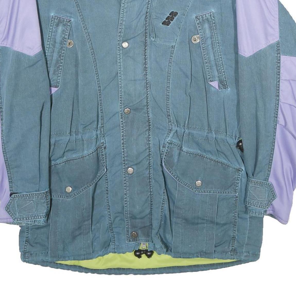 K2 Mens Blue & Purple Technical Zip Jacket S Woven Colourblock Outdoor Vintage