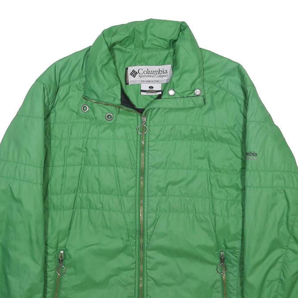 COLUMBIA Womens Green Nylon Jacket L Lightweight Outdoor Zip Up